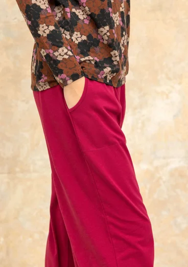 Solid-colour, organic cotton/elastane jersey yoga trousers - red0SP0cabbage