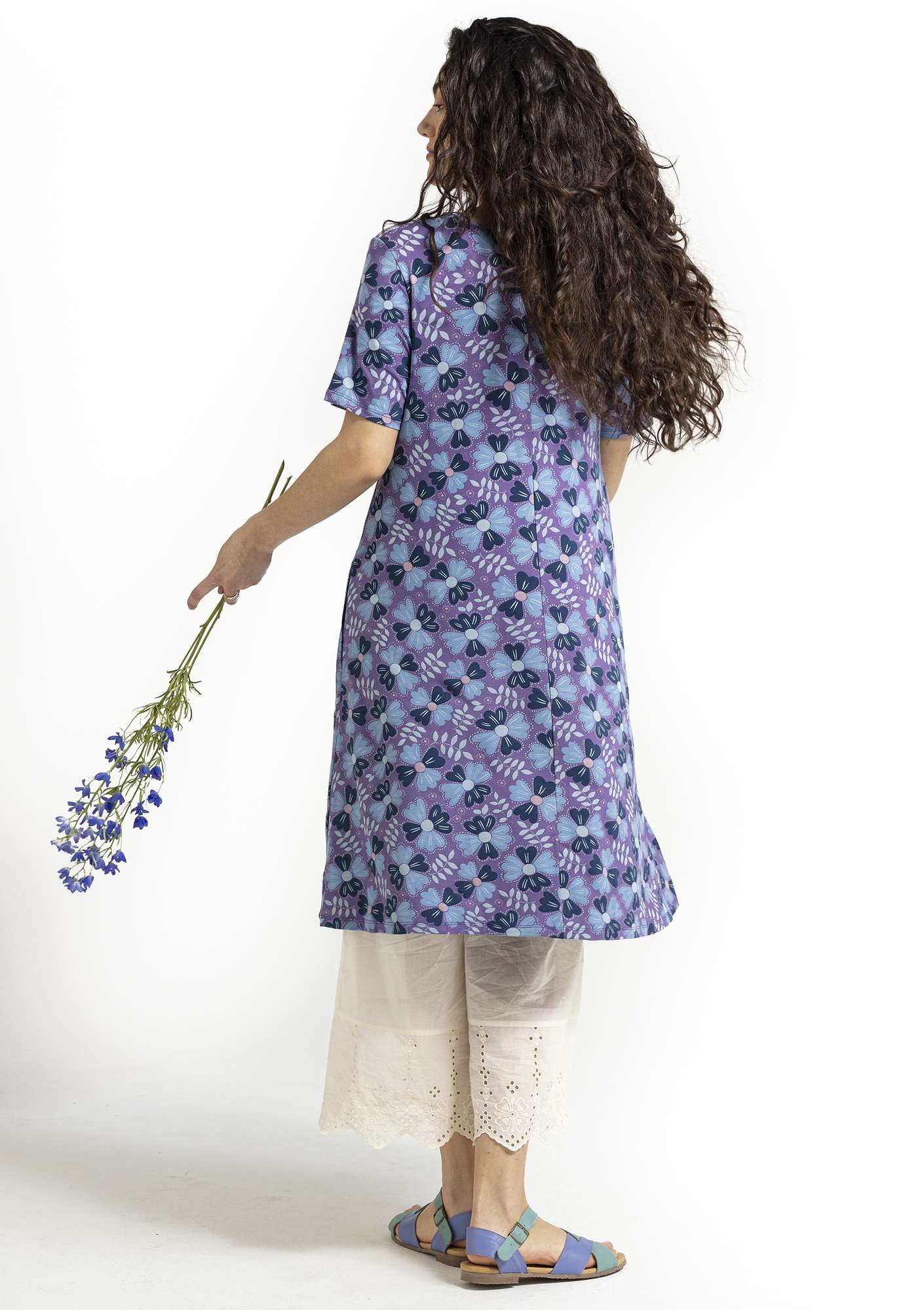 “Flora” jersey dress in micromodal/elastane dusky purple thumbnail