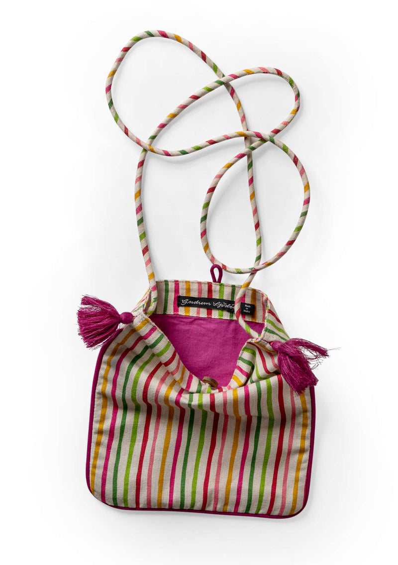 “Web” bag made of cotton/linen multicoloured