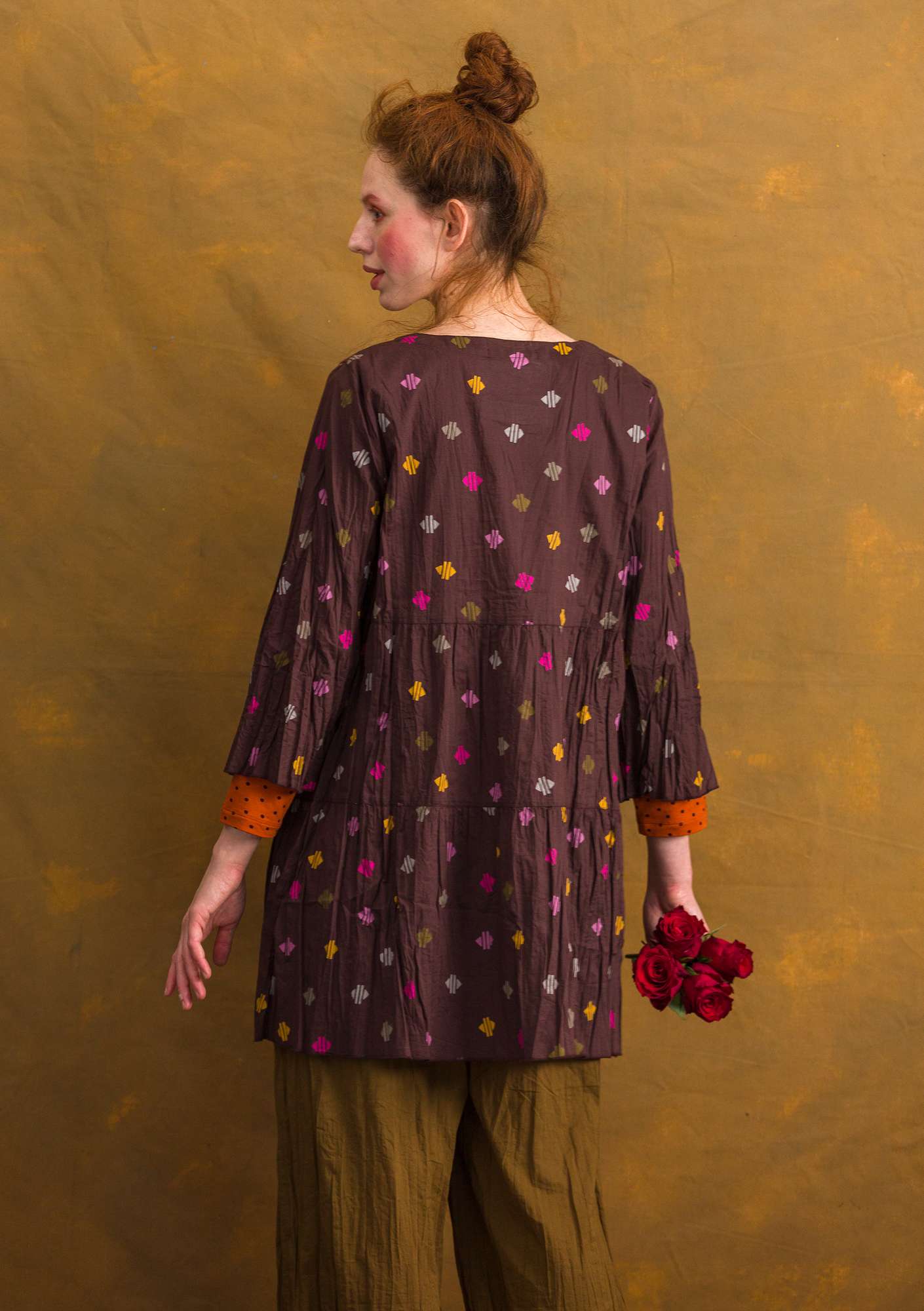 “Pimpinella” organic cotton blouse mulberry/patterned thumbnail
