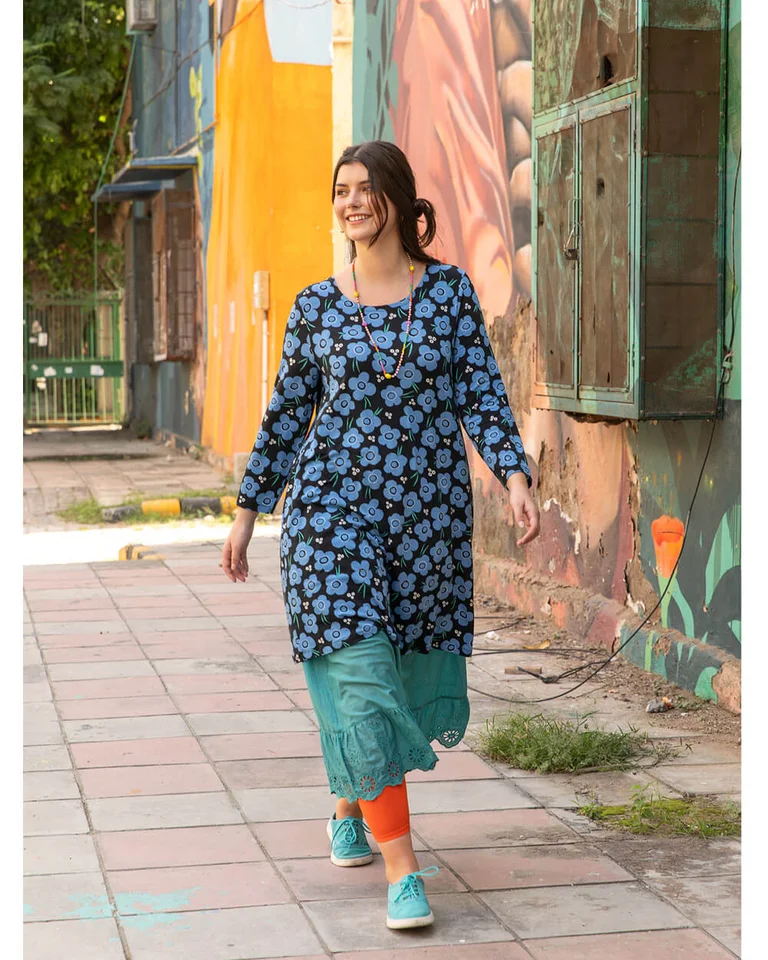“Canvas” jersey tunic in lyocell/spandex