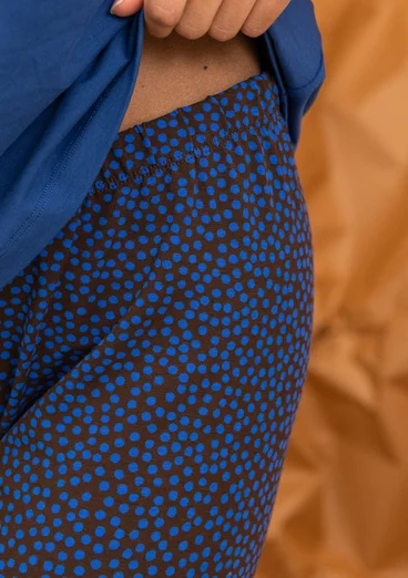 “Ebba” dotted/solid-colour jersey leggings in organic cotton/elastane - dark aubergine/patterned