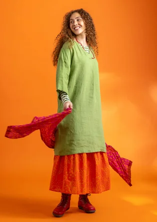 Jurk "Jasmine" van geweven linnen - cicade