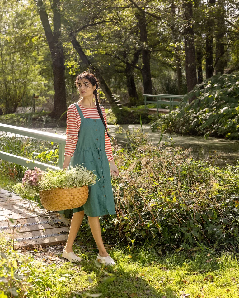 “Garden” woven organic cotton/linen dress