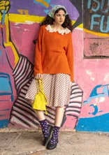 Pullover „Pauline“ aus Bio-/Recycling-Baumwolle - gebranntes orange