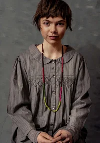 Blouse "Fille" en tissu de coton biologique - gris naturel