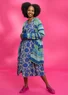 Lang cardigan "Andromeda" i økologisk/genanvendt bomuld (lys indigo L)