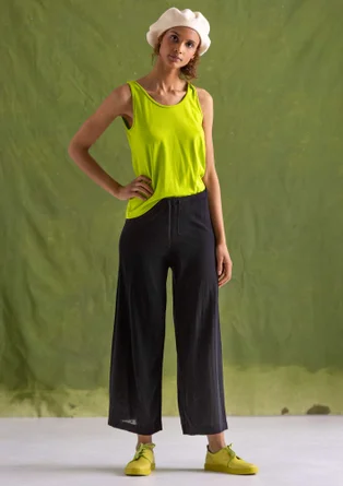 Fine-knit organic cotton trousers - black