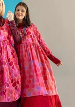 “Paris” woven dress in organic cotton - hibiscus