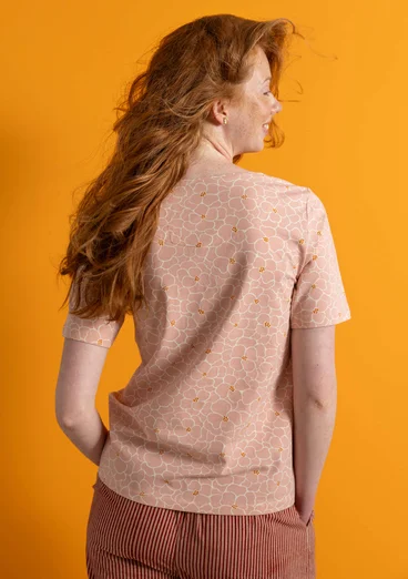 Jerseyshirt „Theia“ aus Bio-Baumwolle/Elasthan - hellpuderrosa-gemustert
