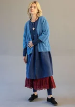 Organic cotton textured-knit cardigan - flax blue
