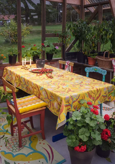 “Artichoke” tablecloth in organic cotton - coltsfoot
