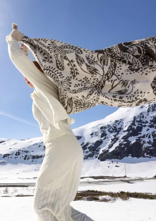 “Taiga” knit throw in lambswool - clay