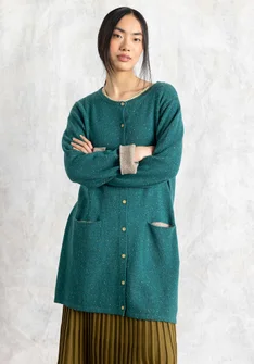 Lambswool blend coatigan - light bottle green/melange