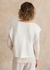 Strickpullunder aus Bio-/Recycling-Baumwolle - ungefärbt