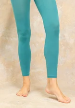Solid-colour leggings in recycled polyamide - aqua green