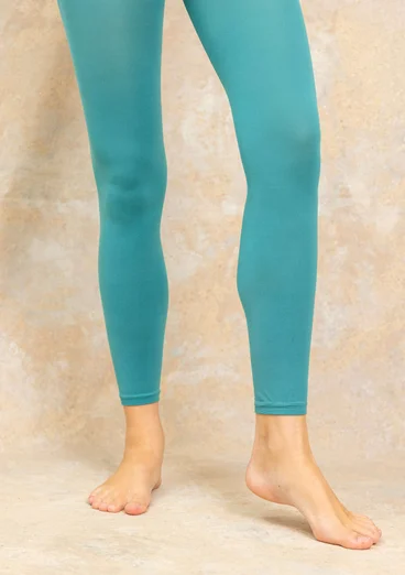 Solid-colour leggings in recycled polyamide - aqua green