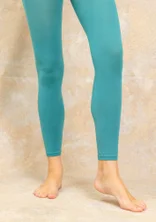 Solid-colour leggings in recycled polyamide - aqua green