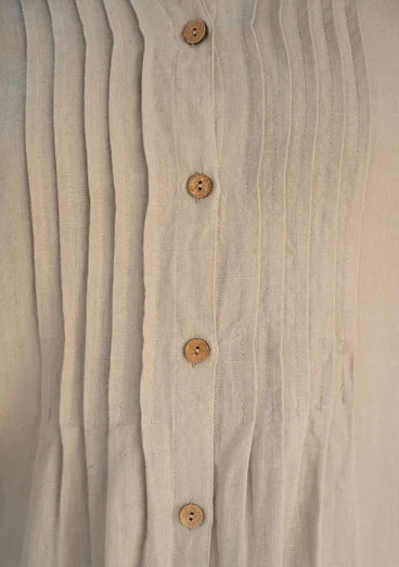 “Sand” woven organic cotton/linen dress - dark natural