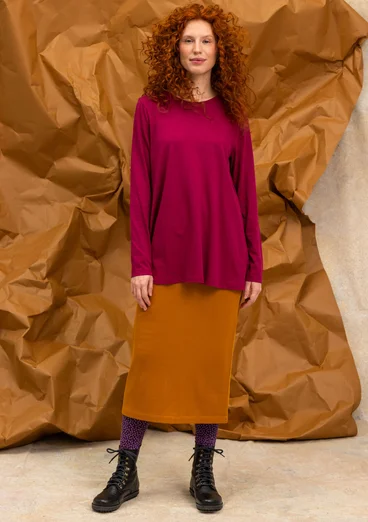 Long jersey skirt in organic cotton rib - lion