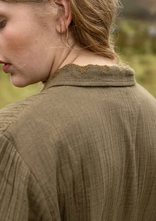 Einfarbige Jacke „Frigg“ aus Bio-Baumwolle - fichte