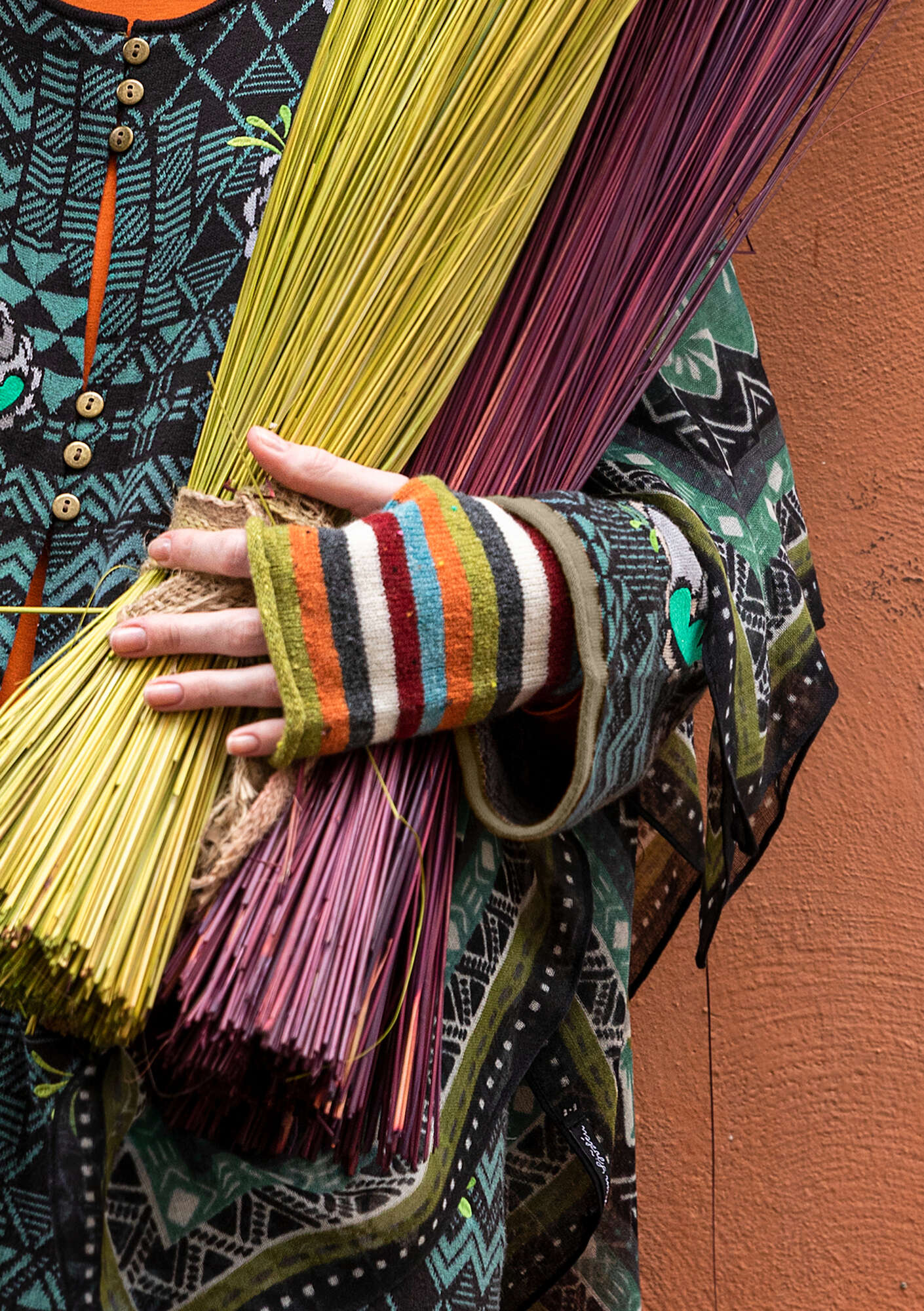 Mitaines en laine multicoloured