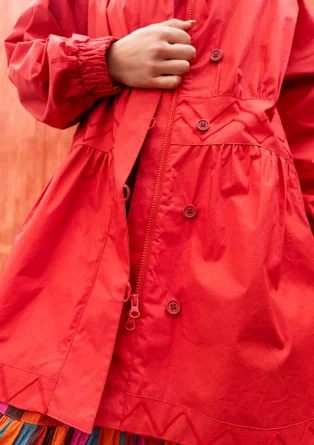 Parka „Judit“ aus Bio-Baumwollgewebe - papageienrot