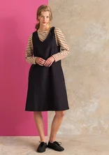 Robe tissée ”Esme” en coton biologique/lin - noir