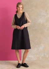 Robe tissée ”Esme” en coton biologique/lin - noir