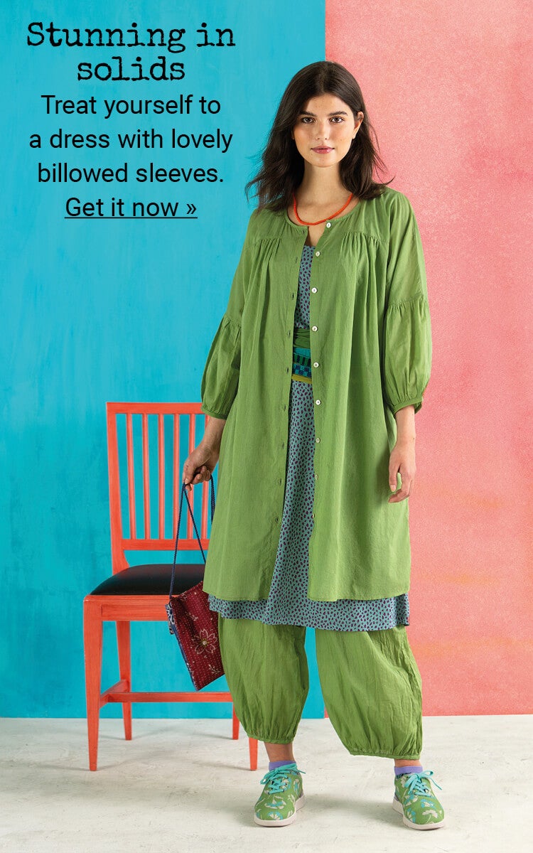 Treat yourself to a dress with lovely billowed sleeves. 