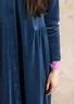 Robe boutonnée en velours de coton biologique/polyester recyclé (bleu Pacifique L)