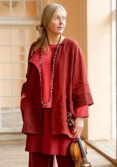 Jacke „Andante“ aus Leinen - curryrot