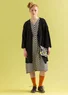 Kimono en velours de coton biologique/polyester recyclé (noir M)