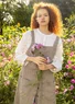Robe tissée « Garden » en coton biologique/lin (taupe S)