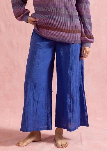 Kangashousut ekopuuvillaa - briljanttisininen