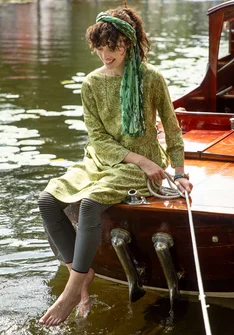 Jerseykjole "Venezia" i økologisk bomuld - salvie