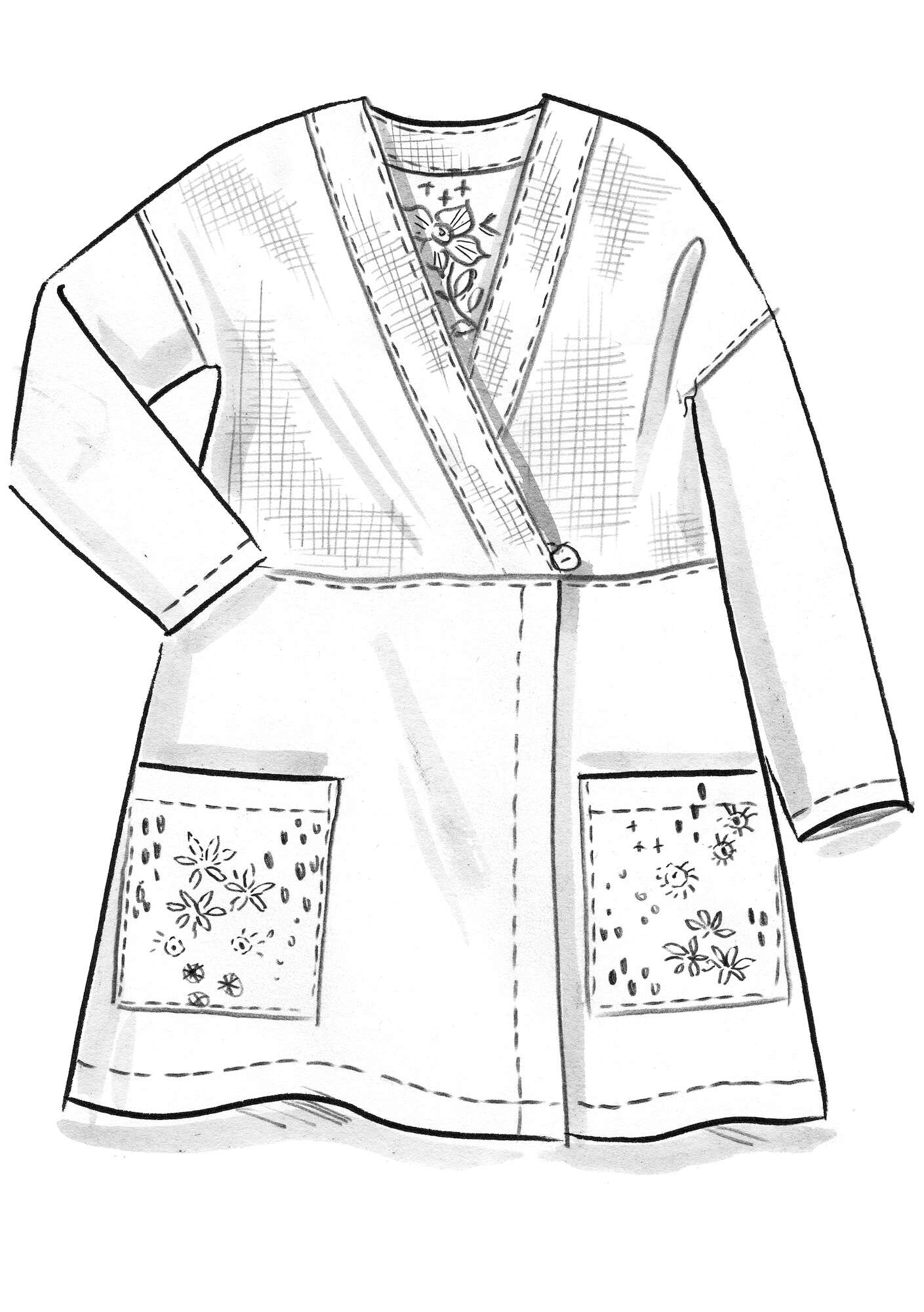 Vävd kimono  Ori  i lin