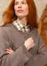 Gestreifte, gepunktete oder einfarbige Strickjacke „Wilma“ aus Lammwolle (taupe melange-gemustert L)