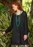 Jersey tunic in organic cotton/linen (black S)