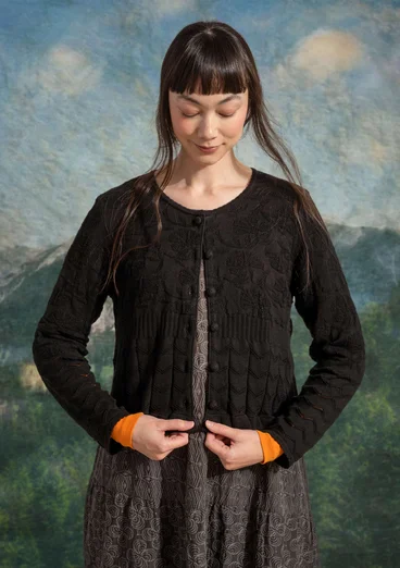 Strickjacke „Raya“ aus Bio-Baumwolle - schwarz