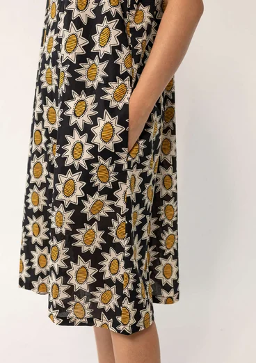 Robe "Afrodite" en coton biologique tissé - noir