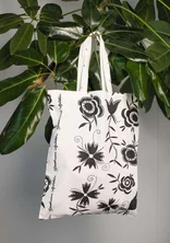Organic cotton fabric tote bag M - black
