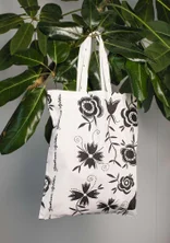 Organic cotton fabric tote bag M - svart