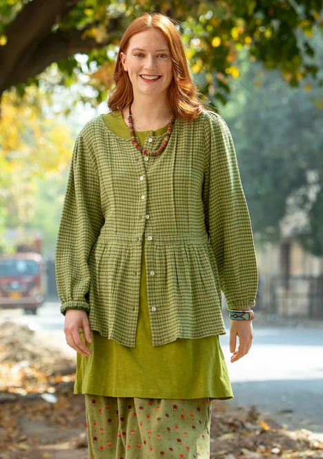 Bluse „Noira“ aus Bio-Baumwolle - grasgrün