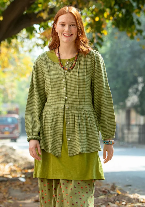 Bluse „Noira“ aus Bio-Baumwolle - grasgrün