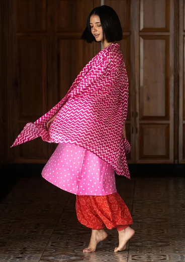 Webkimono „Travel“ aus Viskose - begonienrosa