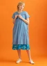 Robe en coton biologique tissé (bleu-gris S)