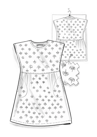 Vævet kjole "Thistle" i økologisk bomuld - grøn te