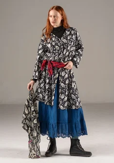 Webkleid „Kelly“ aus Bio-Baumwolle - schwarz-gemustert