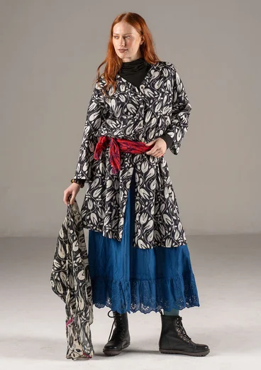 Robe "Kelly" en coton biologique tissé - noir/motif